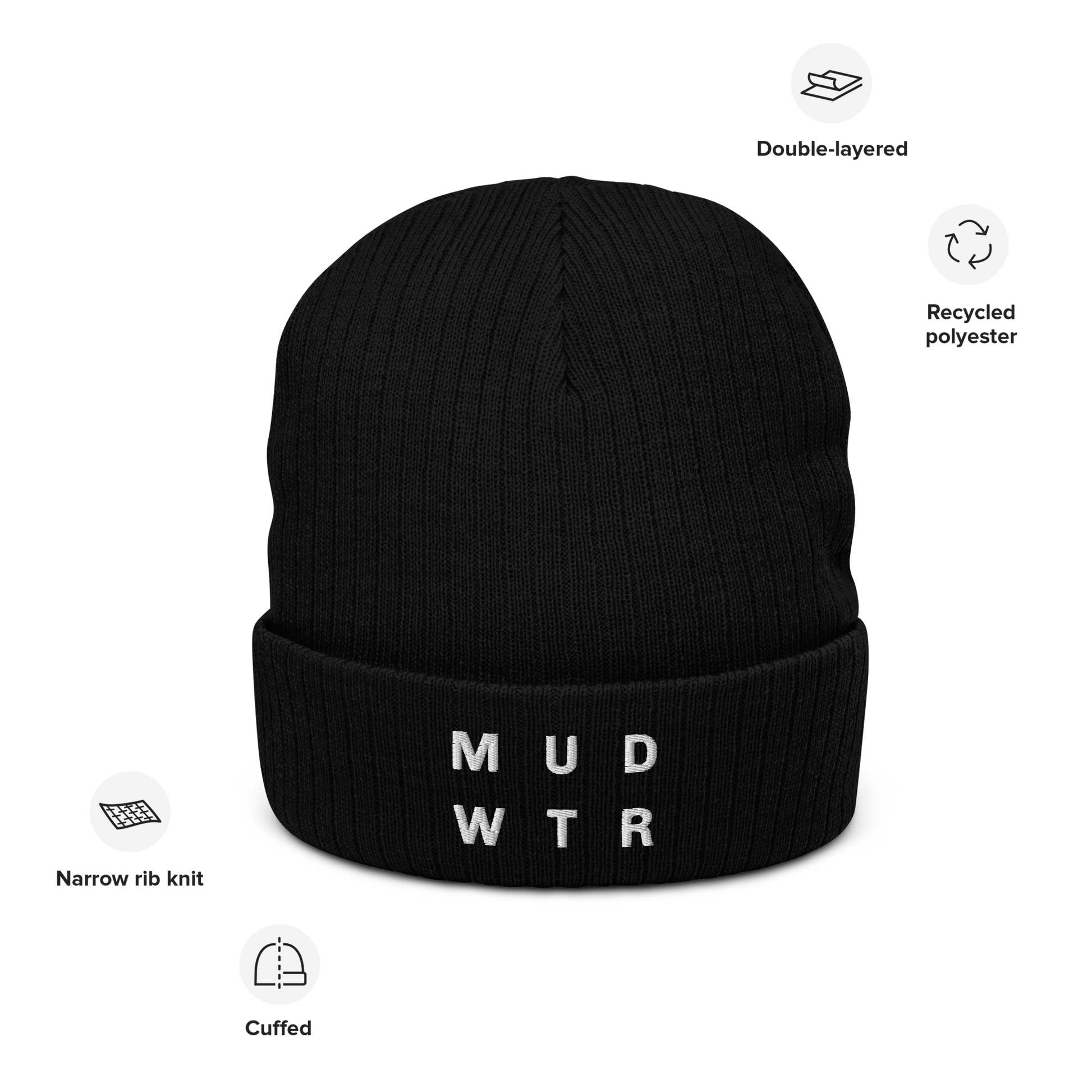 mud-wtr-beanie-q2 ribbed-knit-beanie-black-front-6478f6ebb8db4.png